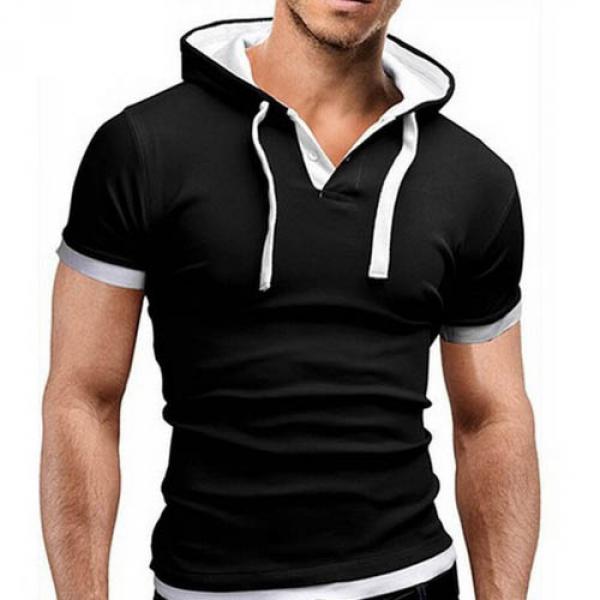 T shirt Fashion Sport capuche Fitted Noir